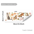 Watercolor hand-painted cat and dog wall decals for kids' room decor, 30x90cm size - 30*90cm (1 Sheet)