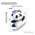 Adesivo murale panda acquerello con libro blu decorazione per bambini 30x40cm - Stile Panda Cartone Animato Con Libro Blu