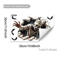 Adesivo murale Halloween con mano di mummia e pipistrelli su pellicola PVC 30x50cm - Stile Mummia Rottura Muro (B20009)
