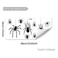 Halloween spider wall stickers featuring various hanging and crawling spider silhouettes - Black Spider Sticker Set (M20034)