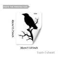Halloween black crow silhouette wall decal on branches for living room decor 40x30cm - Crow On Dead Branch Style (M20037) / 30x40cm