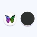 25mm crystal glass fridge magnet with colorful gradient butterfly and soft magnetic back - Jy9394-4