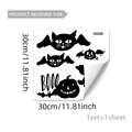 Pegatina de pared gato negro de Halloween con alas y calabaza, vinilo PVC 30x30cm - 30x30cm / Estilo Gato Calabaza (M20056)