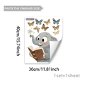 Sticker mural éléphant lisant un livre avec papillons pour chambre d'enfant 30x40cm - 30*40cm (1 Pièce)
