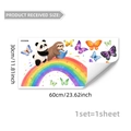 Stickers muraux panda et arc-en-ciel avec papillons pour décoration de chambre d'enfant - Style Panda Paresseux Arc-en-ciel Papillon / 30*60cm (1 pc)