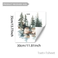 Adesivo per vetri con lontra acquerello e pineta, decorazione bifacciale da 30x35 cm - 30*35cm*1 Foglio