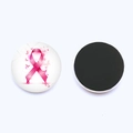 Aimant de réfrigérateur en verre cristal ruban rose sensibilisation cancer du sein - Ruban Rose avec Décoration Papillon (JY9424-3)