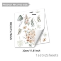 Pegatinas de pared de flores acuarela y hojas verdes para decoración, juego de 2 - Estilo de Planta Floral (M20023) / 30*40cm*2 Hojas