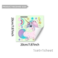 Leuchtender Einhorn Wandaufkleber mit Regenbogen für Kinderzimmer Deko 20x20cm - Stehendes Einhorn Blumen Stil (YCG18554) / 20*20cm*1Blatt