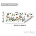 Colorful floral and butterfly wall stickers for home decor, 30x90cm self-adhesive PVC decals - 30x90cm