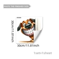 Self-adhesive 3D cartoon grinning dog wall sticker for home decor 30x30cm - Smiling Cartoon Dog (M18874) / 30x30cm