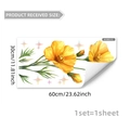 Self-adhesive yellow poppy and colorful star wall stickers for bedroom decor 30x60cm - 30*60cm (1pc) / Orange