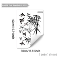 Ink style bamboo and birds wall stickers, self-adhesive art decals, 40x30cm size - Chinese Ink Bamboo and Birds / 30*40cm (1 Sheet)