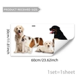 Cute golden retriever and bulldog double-sided glass window decals 60x30cm - 30*60cm*1 Sheet