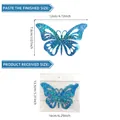 Size chart for blue glitter 3D butterfly wall stickers featuring 12 sheets per set - 12pcs Set / Blue