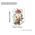 Aquarel paddestoel bloemen raamsticker met dubbelzijdige botanische print 30x40cm - Aquarel Paddestoel Bloemen (D20048) / 30x40cm