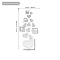 Creative mirror heart wall stickers set with dimensions 43x19cm for home wall decor - Heart Combination (JM19000) / 19x43cm