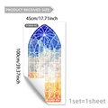 Adesivo per finestre a arco stile vetro chiesa, 45x100cm decoro mosaico colorato - 45*100cm (1 Foglio)