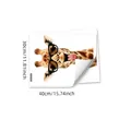 Stickers de fenêtre girafe rigolos avec lunettes, décalcomanies décoratives en PVC - 30x40cm