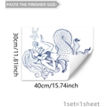 Adesivo per finestra sirena blu disegnato a mano 30x40cm decorazione vetro bifacciale - Stile Sirena Blu Disegnato a Mano / 30*40cm