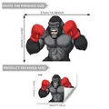 Cartoon boxing gorilla window sticker with size details for creative wall decoration - 30x40cm (1 Sheet)