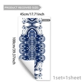 Elegante blauwe mandala raamfolie decoratieve glassticker 45x100cm voor meer privacy - Blauw En Wit Mandala Patroon (D18840)
