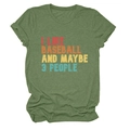 Détail du t-shirt vert armée à col rond avec imprimé vintage I Like Baseball - S / Vert olive