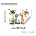 Stickers de fenêtre dinosaures et palmiers pour chambre d'enfant 30x40cm - 30*40cm*1 Feuille