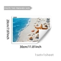 Adesivo murale 3D spiaggia stelle marine conchiglie per bagno, 30x20cm decoro - Stella Marina Spiaggia (B18610) / 20x30cm