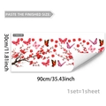 Pink cherry blossom and butterfly double-sided window stickers measuring 30x90cm - 30*90cm