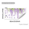 Purple wisteria floral window decals with butterfly and bird double-sided static stickers - 30*60cm*1 Sheet