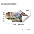 3D muursticker met aquarel berglandschap, zelfklevend, afmeting 30x60cm voor huis - B18533 Stijl (B18533)