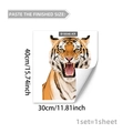 Sticker mural tigre réaliste adhésif pour salon, décoration murale de taille 40x30cm - 30x40cm (B18546)