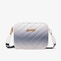 Rainbow gradient quilted crossbody bag with Luck For You metal logo and wide strap - Grey Black Gradient Style (款式2)