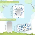 Blue floral butterfly wall decals and mirror sticker set measuring 100x90cm for home decor - Blue Flower Butterfly Mirror Set (30*60cmx3Pcs)