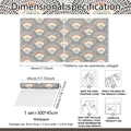 Retro fan-pattern mosaic wallpaper roll with 300x45cm seamless splicing layout - Standard Length (BZ20005)