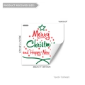30x30cm Merry Christmas tree window sticker with festive red and green typography art - 30*30cm*1 Sheet