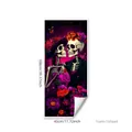 Artistic skeleton couple window sticker with colorful flowers for Day of the Dead decor - 45x100cm (1 Piece)