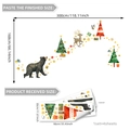 Christmas wall stickers set with forest bears and reindeer for living room decor - 30*90cm*4 Sheets