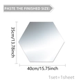 Sticker mural hexagonal effet miroir 35x40cm guide des tailles pour décoration - 35x40cm (1 Pièce)