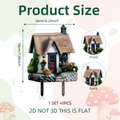 2D pastoral cottage garden stake ornament with dimensions and waterproof PVC material details - Pastoral Cottage Style (DC16505)