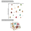Weihnachtsbaum Lebkuchenmann Fensterbilder statisch haftend, 100x100cm Deko Set für Fenster - Weihnachten Lebkuchen Stil (D16078) / 3 Stück/Packung (20x30cm)