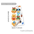 Cartoon animal reading stickers set of 2 sheets for children's room wall decoration - 30x60cm
