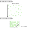 Luminous green daisy wall stickers set showing both finished size and layout dimensions - 20*30cm*2 Sheets / Luminous Green (Daisy Combination)