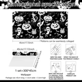 Black and white Halloween pumpkin ghost self-adhesive wallpaper roll 45x300cm - Standard Length Style (BZ20001)