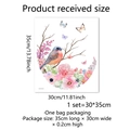Sticker mural floral avec oiseau et papillons colorés, autocollant, taille 30x35cm - Motif de Fleur Oiseau Papillon (MS3201-YL) / 30*35cm