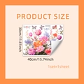 Floral window stickers with butterflies and tulips, 40x30cm double-sided glass decals - Tulip Butterfly Flower Cluster Style (DJ7042)