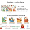 Christmas window stickers set with snowman and reindeer, double-sided static holiday decals - Penguin Snowman Sleigh Style (DJ7033) / 30*60cm