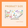 Floral and butterfly double-sided static window cling decals for home decoration 30x60cm - Long Stem Watercolor Floral Butterfly Style (DJ7043)