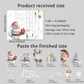 Christmas window stickers set with 6 sheets of penguins, reindeer, and snowflakes for decor - 3D Rendered Christmas Elements 6 Sheets Set (DJ7037) / 20*30CM*6 Sheets